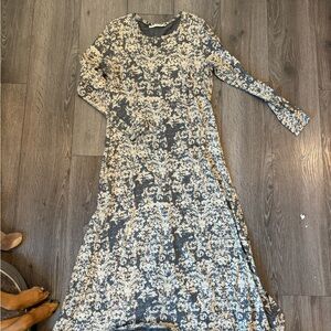 Elegant Floral Long Sleeve Dress